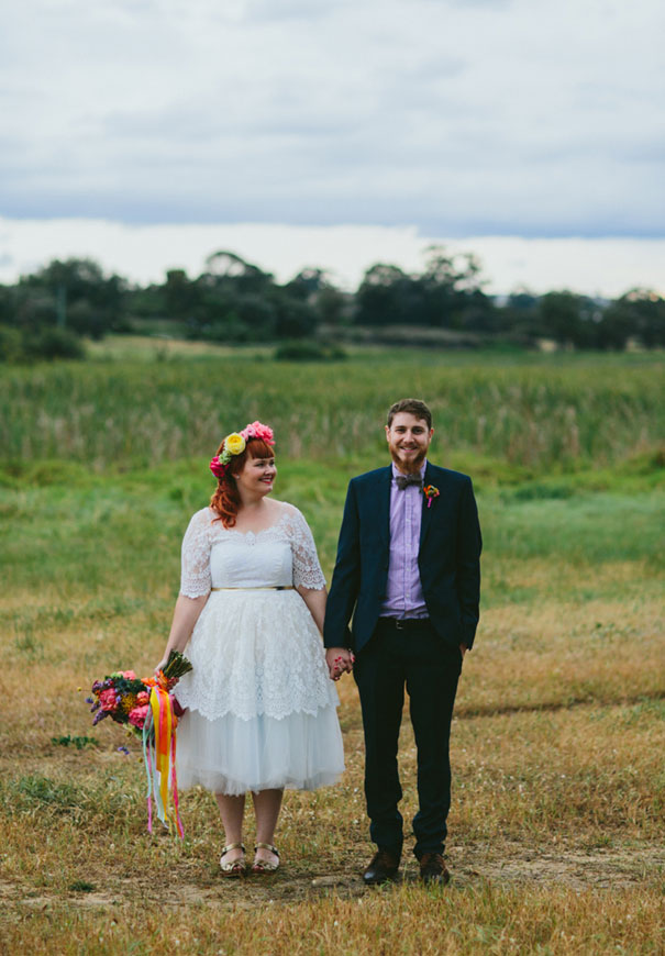 WA-bright-wedding-bridal-flowers-colourful-ribbons-diy-short-wedding-dress6
