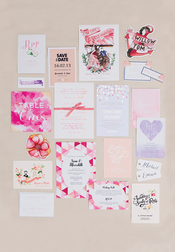pink-purple-red-watercolour-handrawn-wedding-invitation-stationery