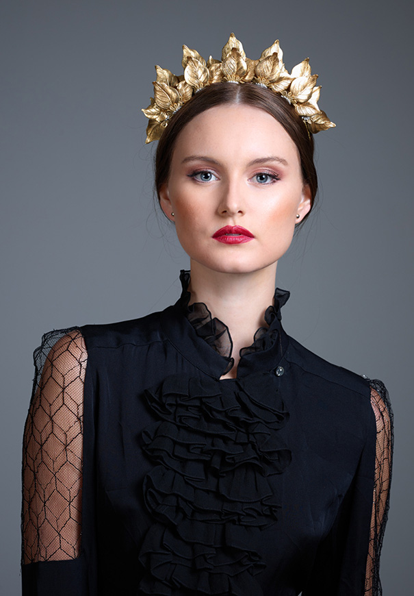 Viktoria-Novak-The-Pale-Empress-gold-leaf-wreath-bridal-accessories-crown
