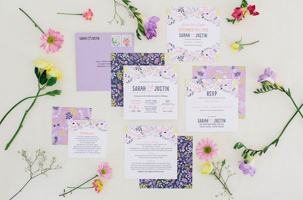 pink-purple-kraft-floral-wedding-invitation-stationery