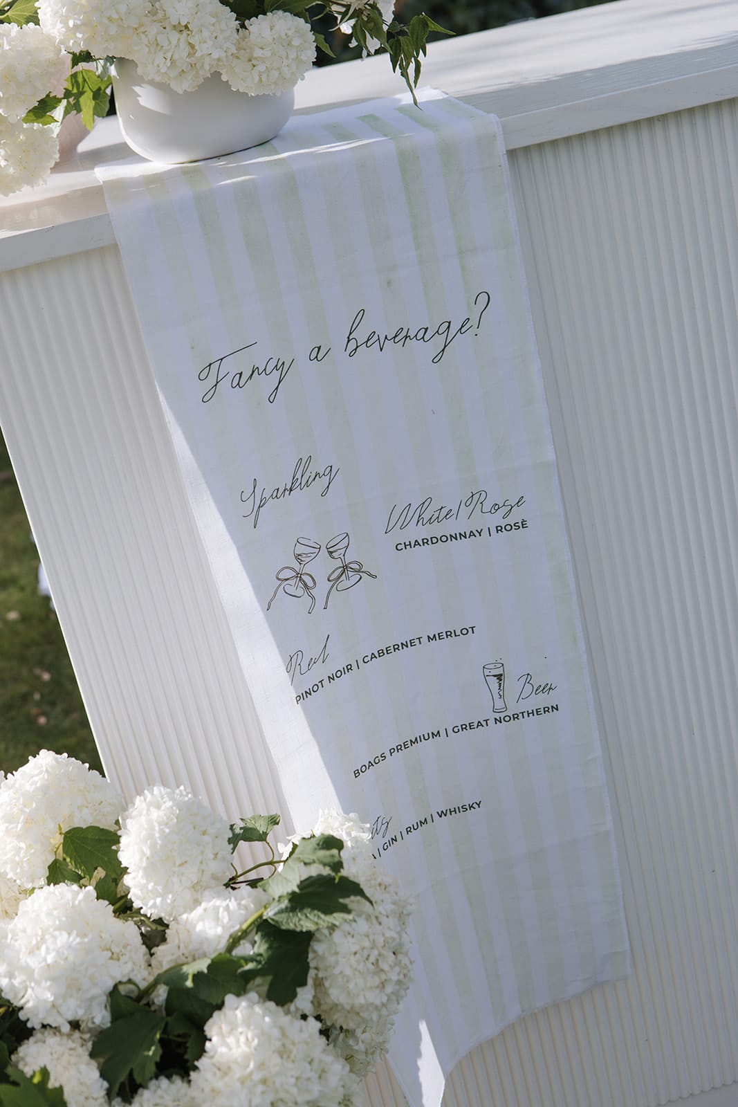 linen wedding signage