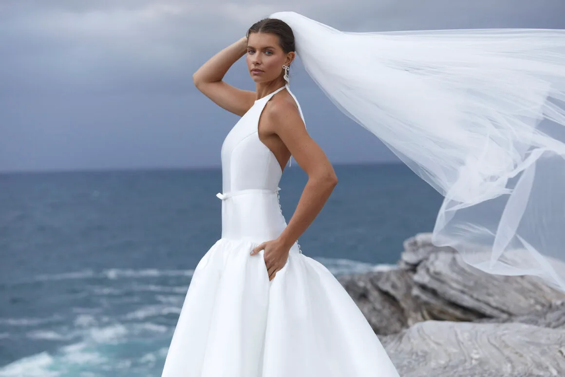 katie holmes wedding dress designer Katie & Adriana | Halterneck Wedding Dress