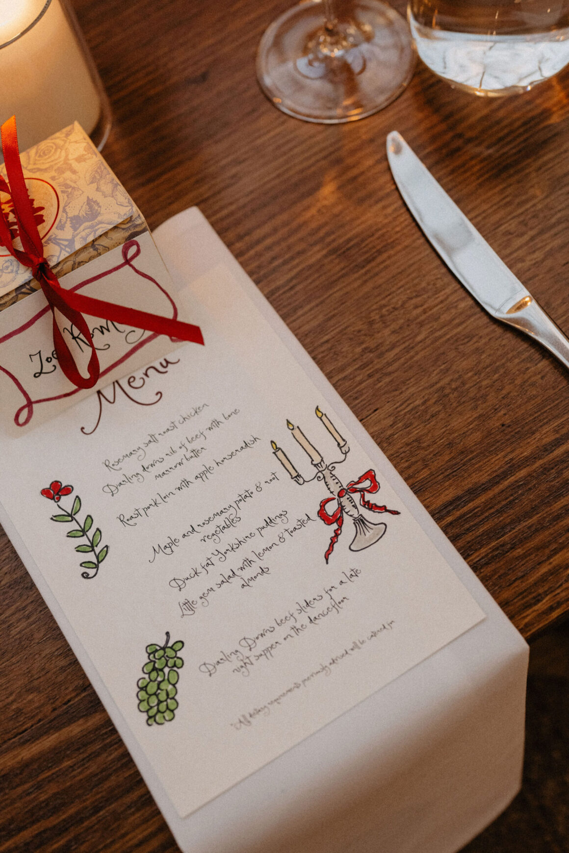 hand-drawn menu cards