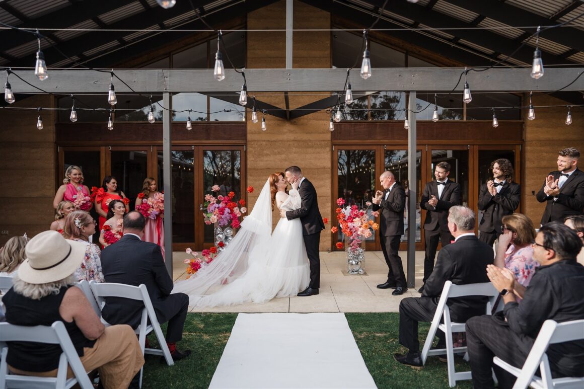 Outdoor wedding venue Baskerville WA lush gardens Lily Farm House ceremony space