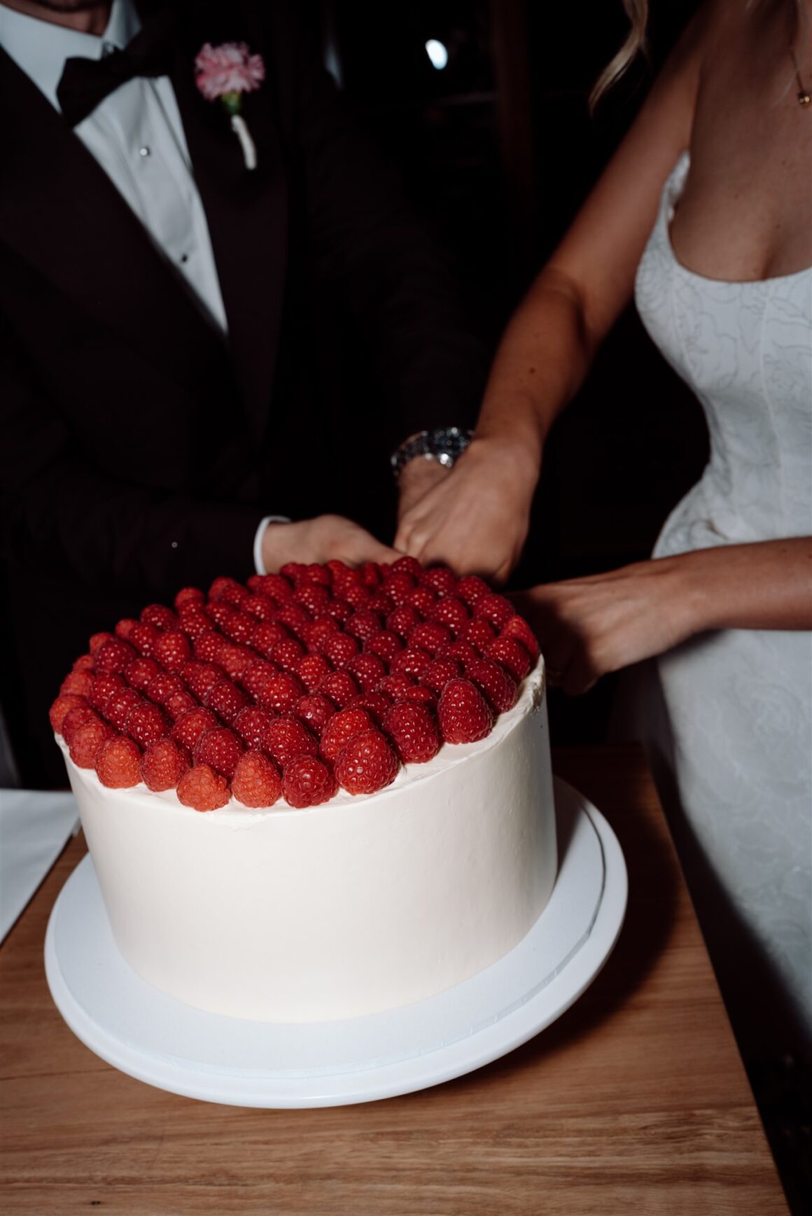 raspberry wedding cake