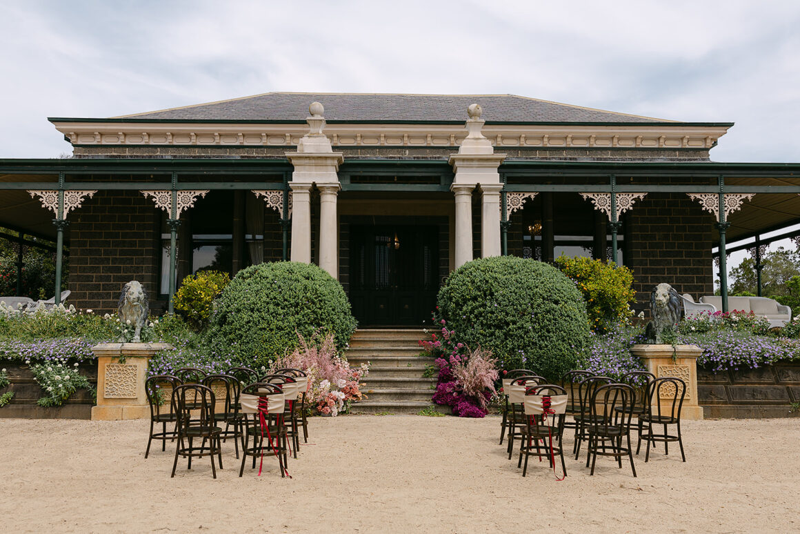 Homestead Gardens set up for an intimate wedding ceremony at Chatsworth House