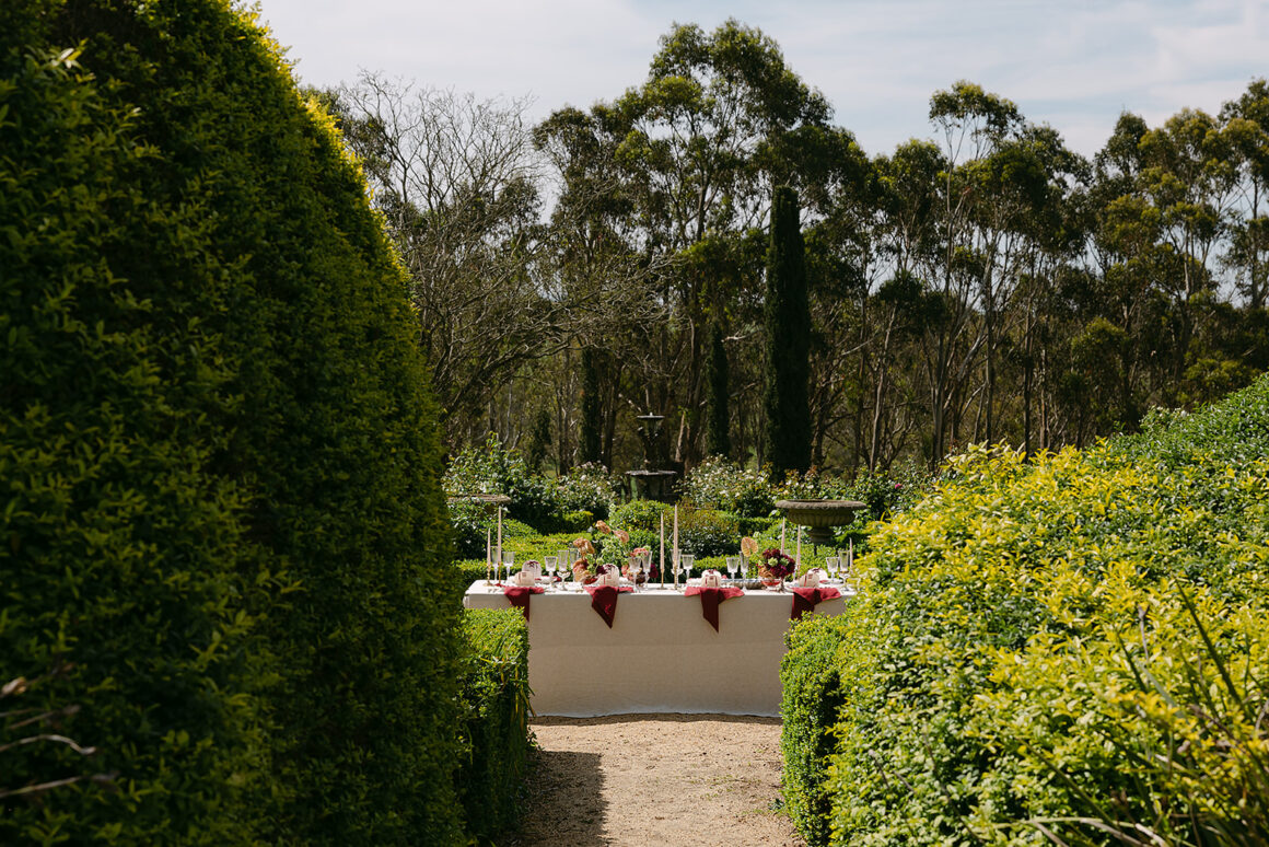 Croquet lawn at Chatsworth House, Victoria, ready for wedding drinks and mingling
