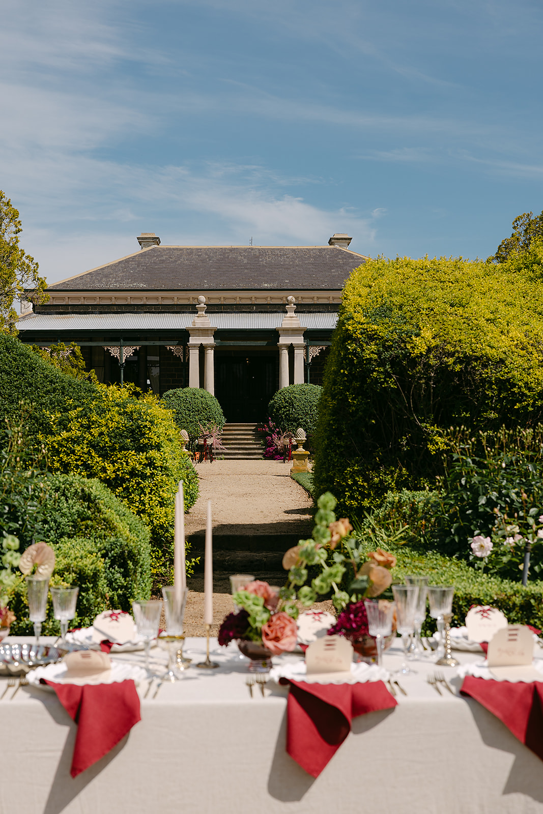 Exterior view of Chatsworth House, a private country wedding venue in Victoria’s Western District