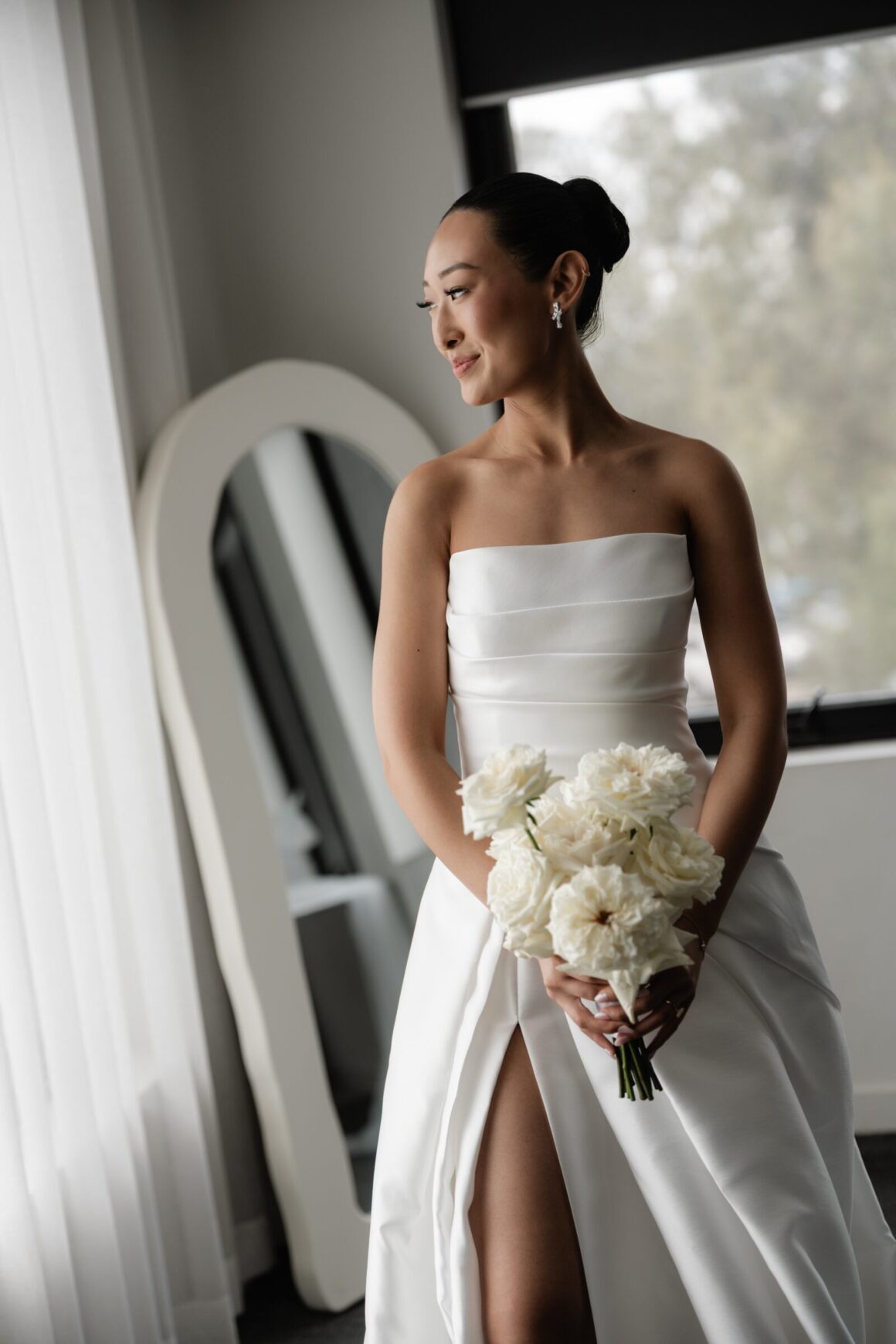 Elegant bridal bouquet white flowers