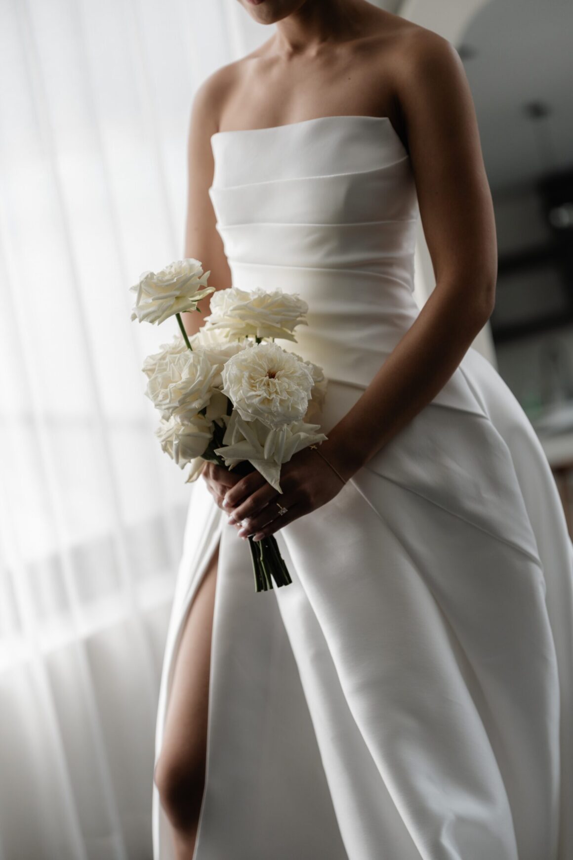Elegant bridal bouquet white flowers