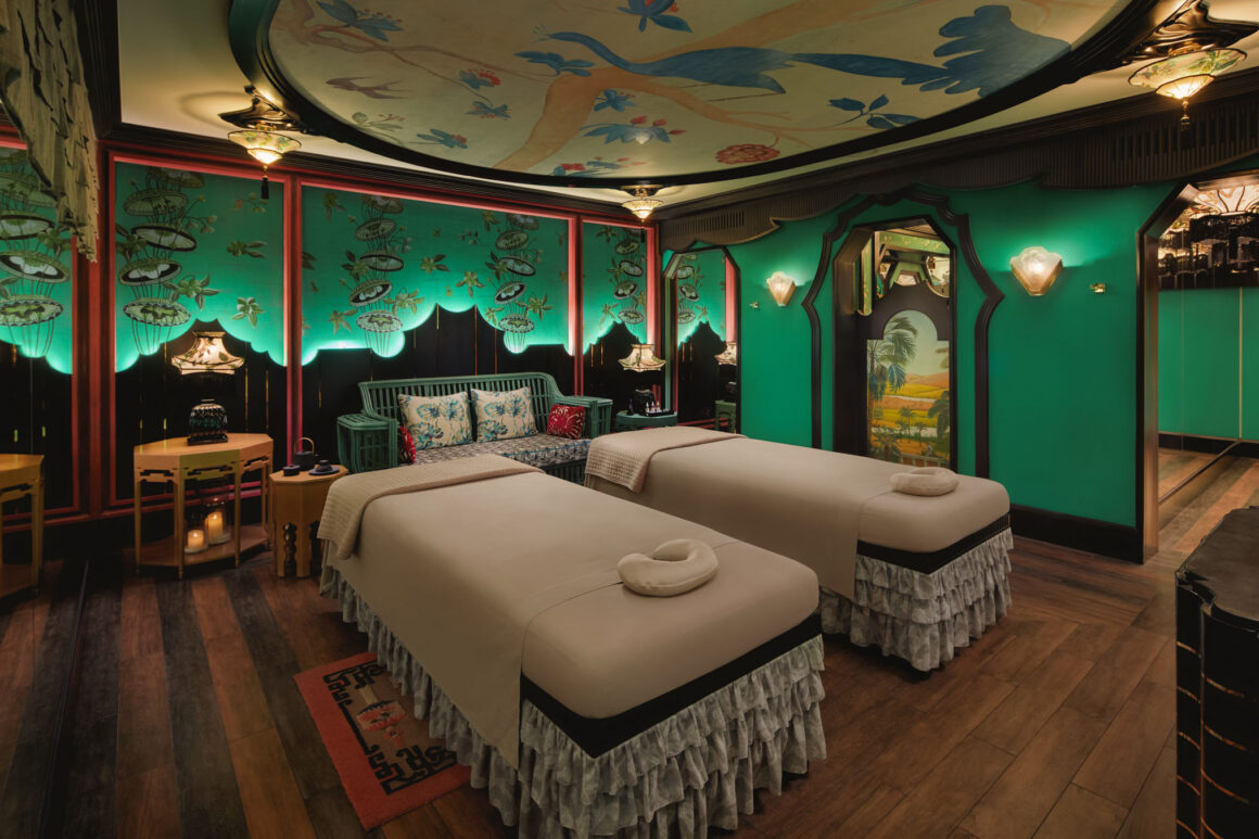 Spa and wellness area at Capella Hanoi luxury hotel with calming, moody atmosphere