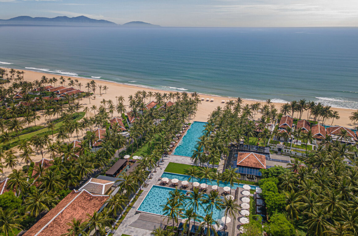 Luxury resort Four Seasons The Nam Hai Vietnam set among lush tropical gardens