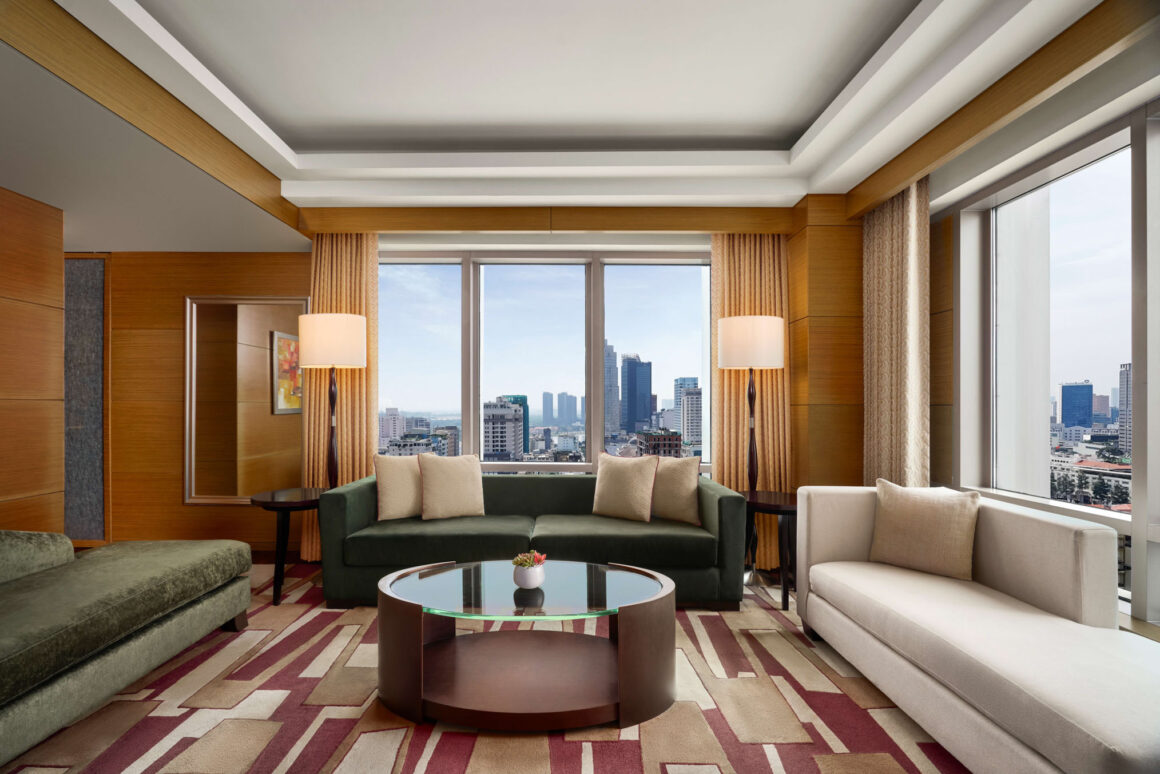 Modern luxury hotel room at JW Marriott Saigon in Ho Chi Minh City Vietnam