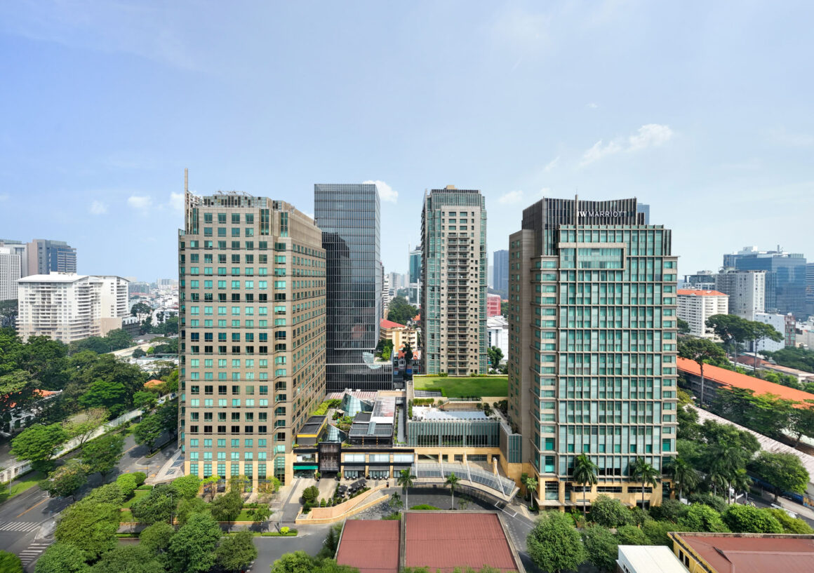 Luxury city hotel in Vietnam at JW Marriott Saigon with modern architecture and interiors