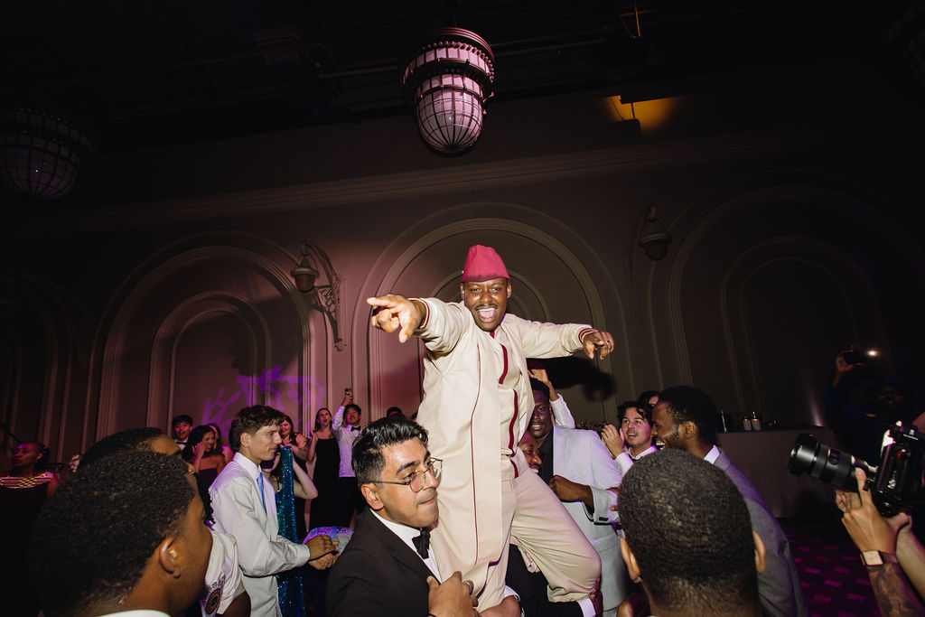 Bride and groom performing choreographed Kenyan dance entrance at The Eveleigh by The Grounds Sydney wedding reception