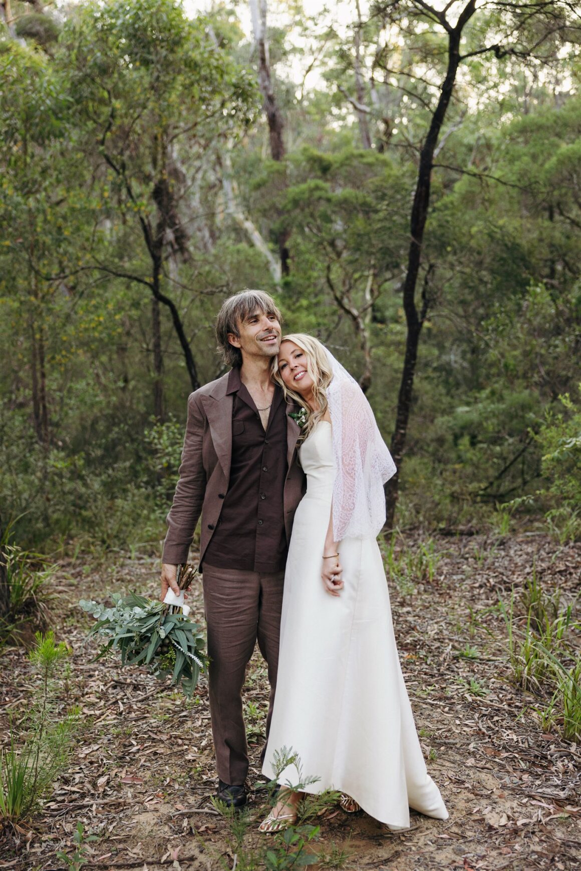 Millie and Dan at their Wildwood Kangaroo Valley wedding surrounded by Australian bushland