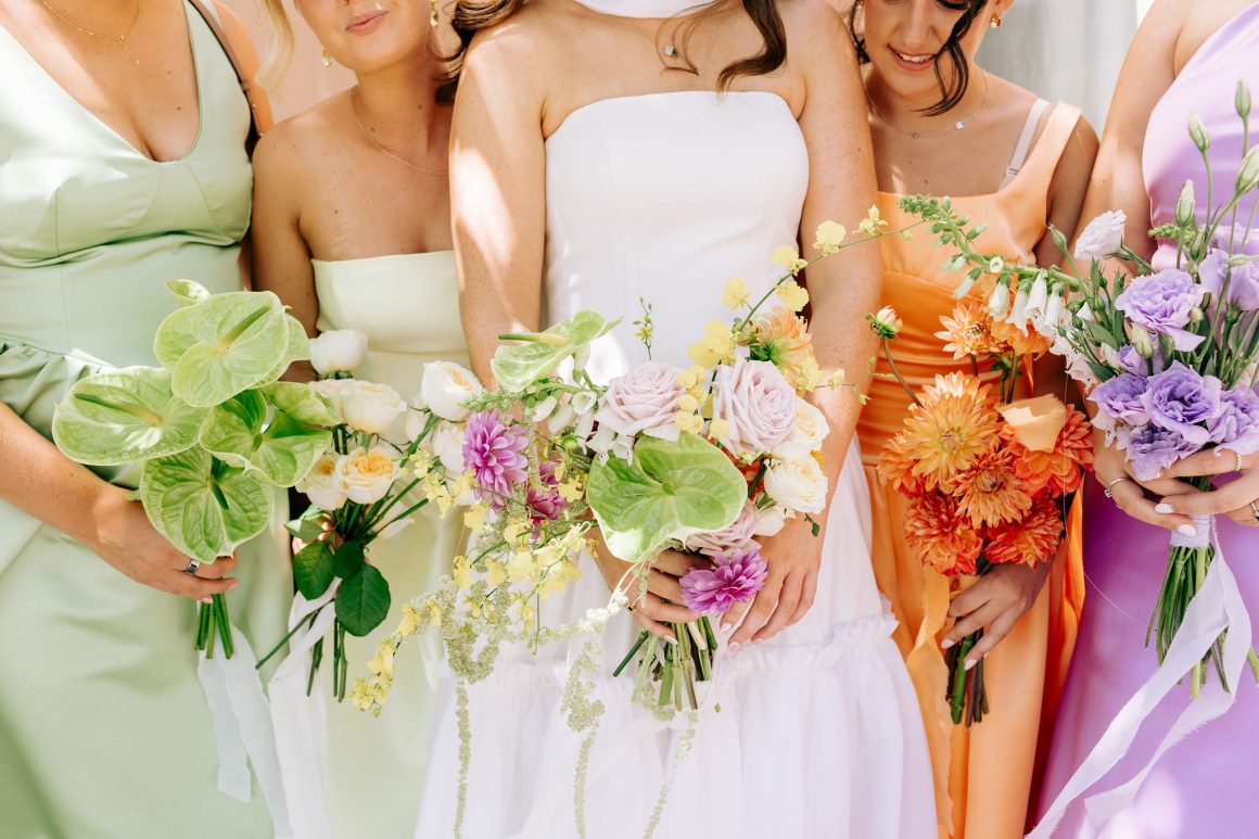 Erin & Alex’s colourful Fitzroy Gardens wedding